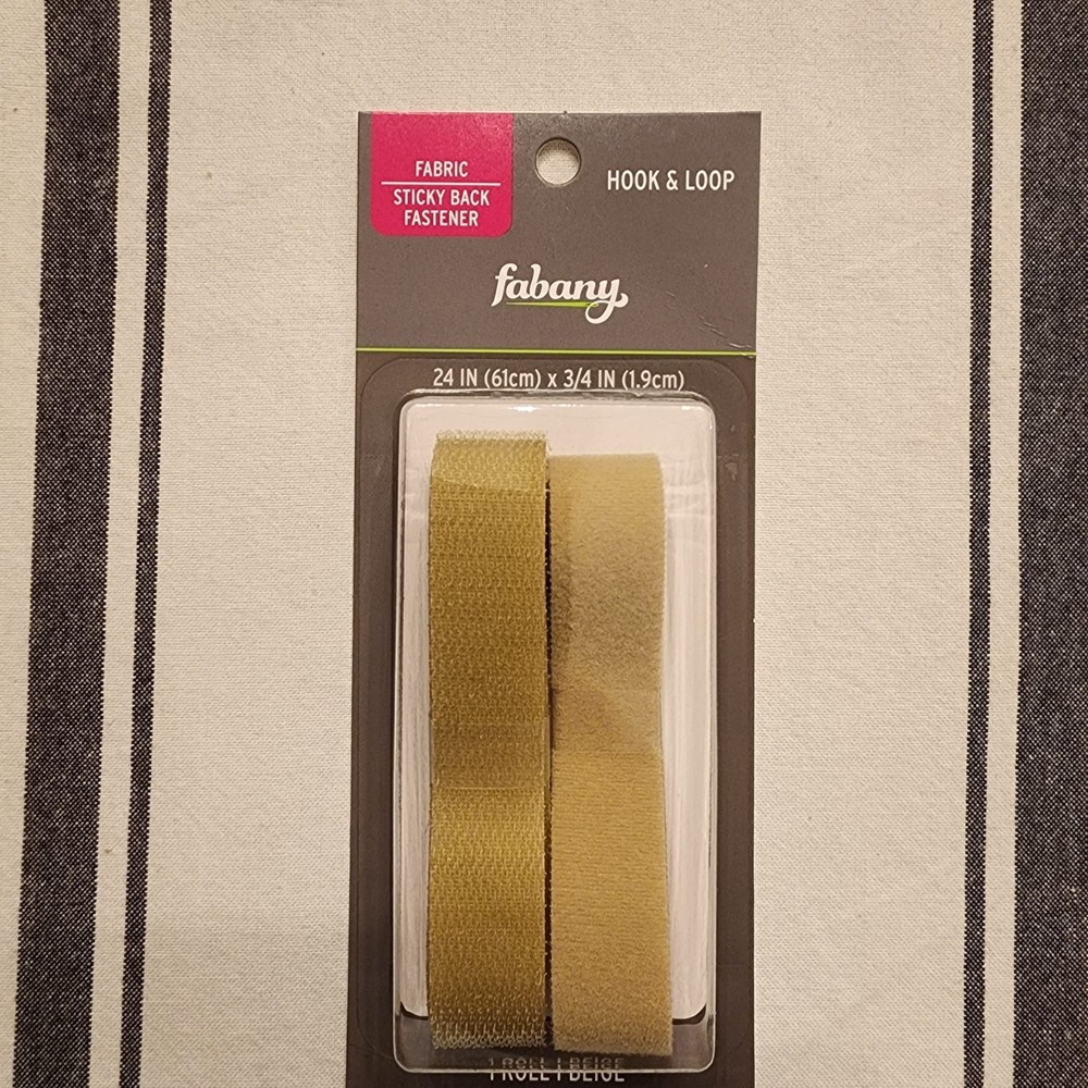 Fabany Hook Loop Fabric Rectangle Beige Sticky Back Fastener 24"x3/4"
