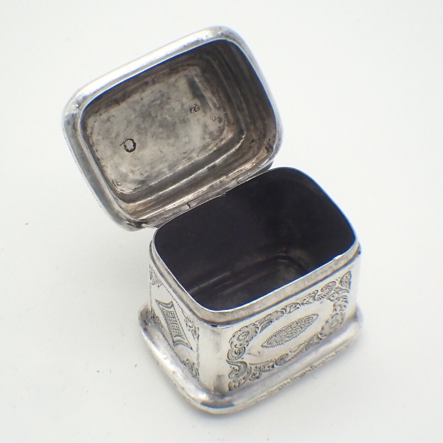 Antique Dutch Peppermint Box 833 Silver 1873