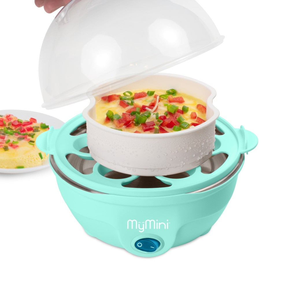 Premium 7-Egg Cooker Cool-Touch Handles One-Touch Cooking Compact Design Kitchen