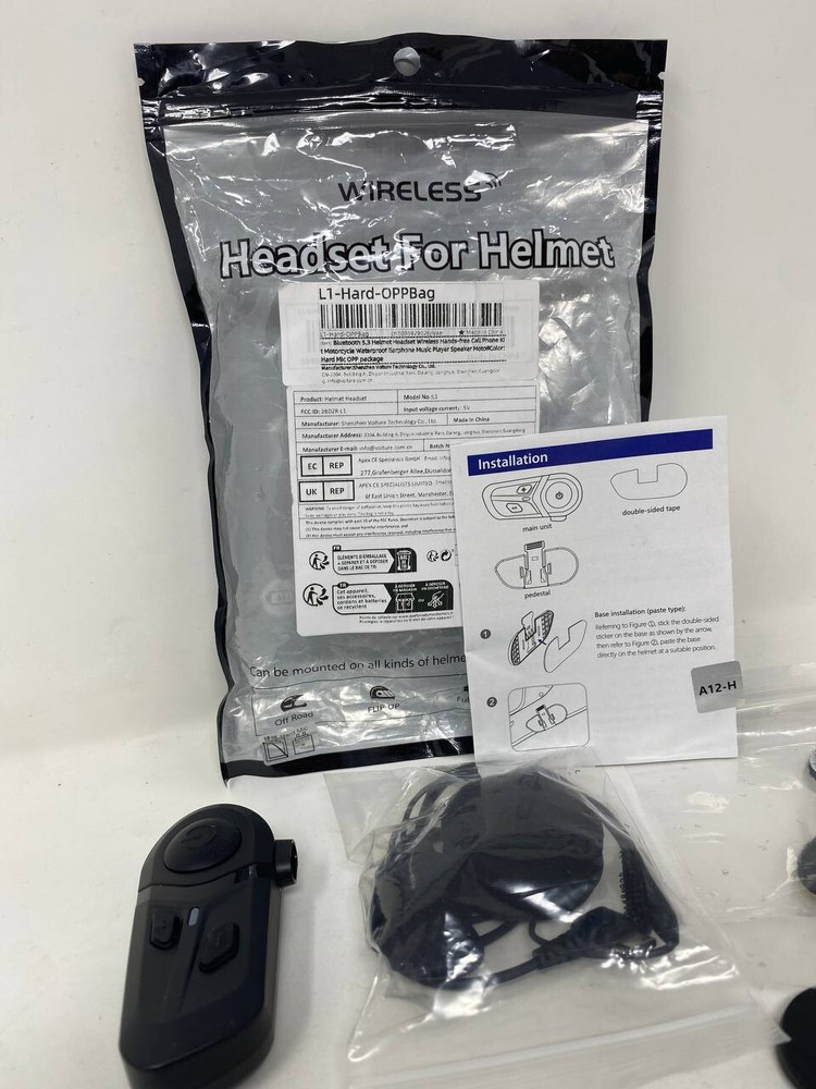 Motorcycle Bluetooth Intercom Headset - Helmet Communication System, Water