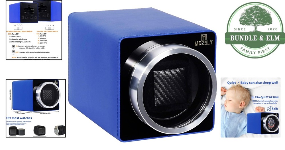 Quiet Motor Watch Winder for Automatic Watches with Adjustable Rotation Settings