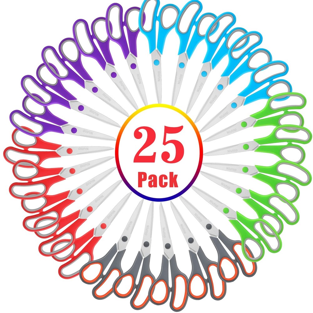 25 PCS 8 Inch Scissors Bulk Multipurpose Sharp Sewing Craft Fabric Shears