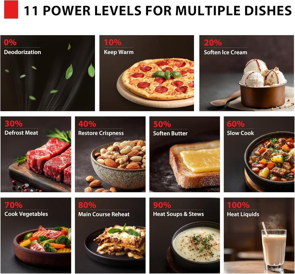 ML-EM09PASS Small Microwave Oven with 6 Auto Menus, Mute Function, LED Lighti...