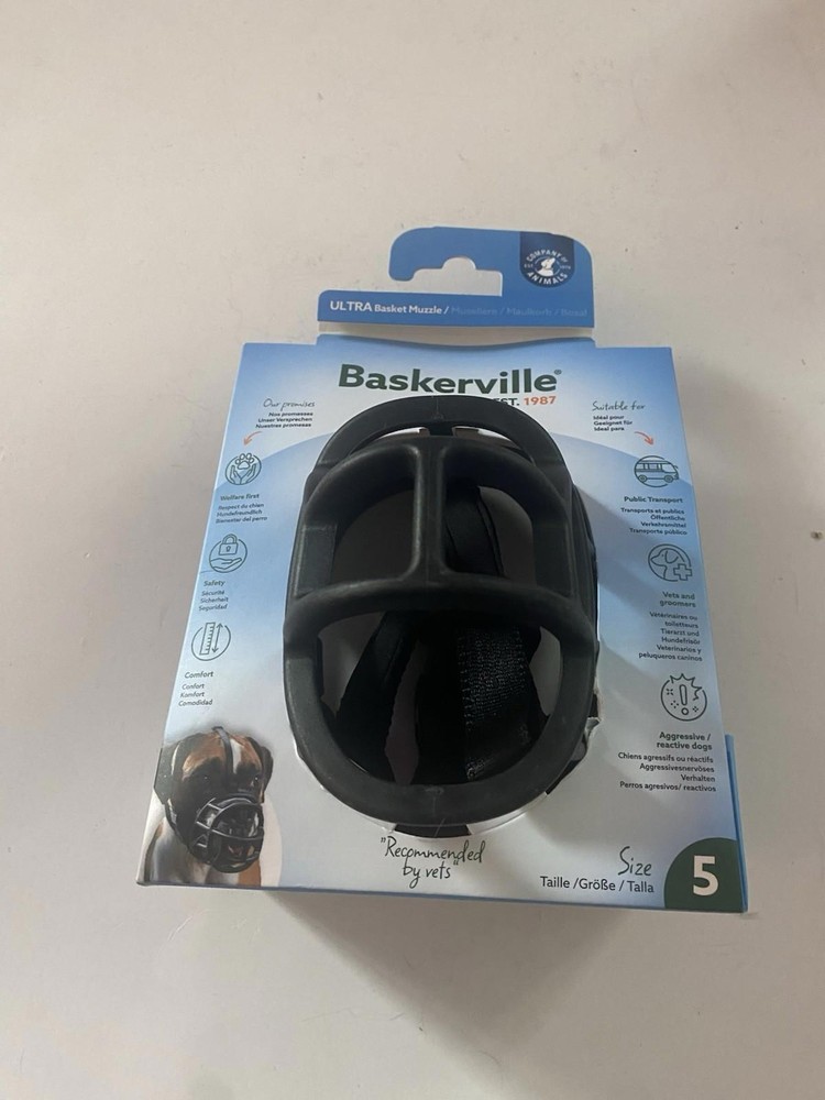 Baskerville Ultra Dog Muzzle Adjustable Plastic Basket Size 5 XL  New