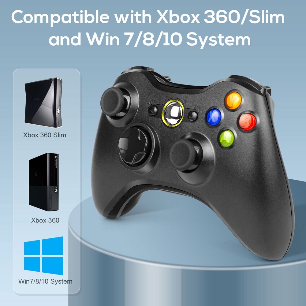For Microsoft Xbox 360/360S/360E Controller Wireless PC Windows 11/10/8/7