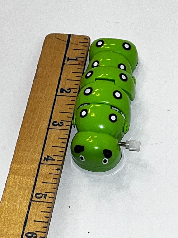 Green 3 1/2" Moving Wind up Catipiller Bug Toy