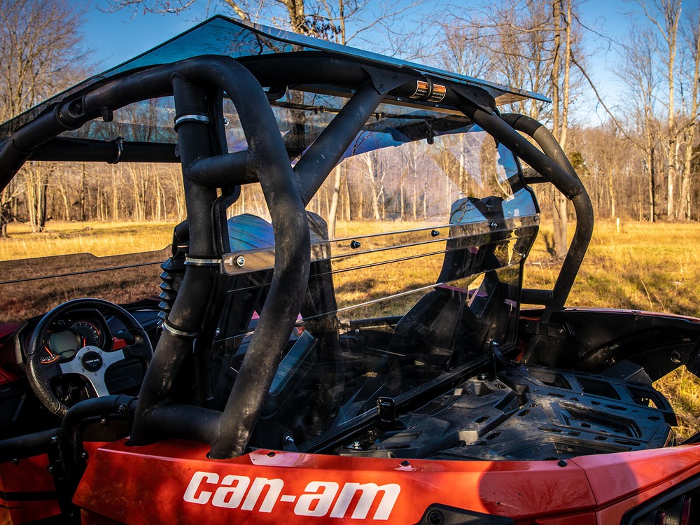 SuperATV Clear Rear Windshield for Can-Am Maverick (2013-2018)