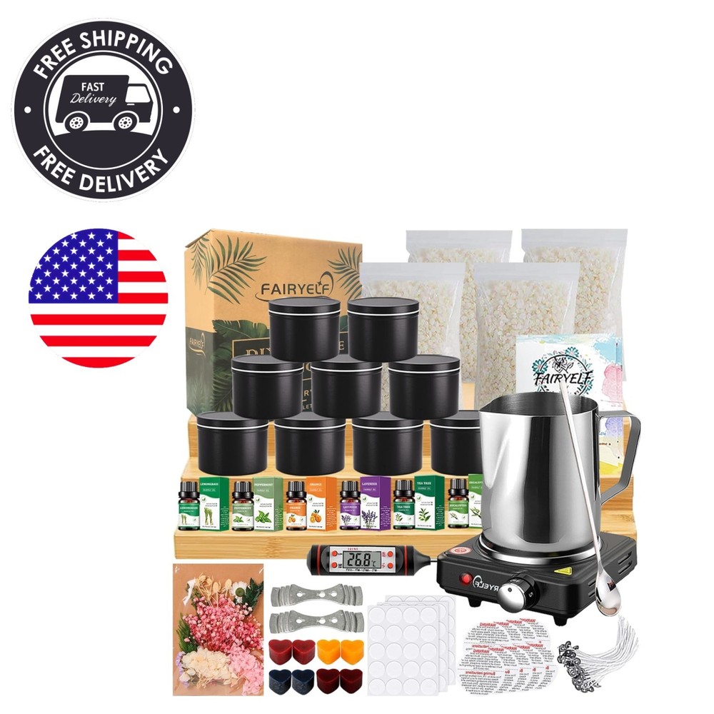 Beginner-Friendly Candle Making Kit - 100% Soy Wax & Essential Accessories