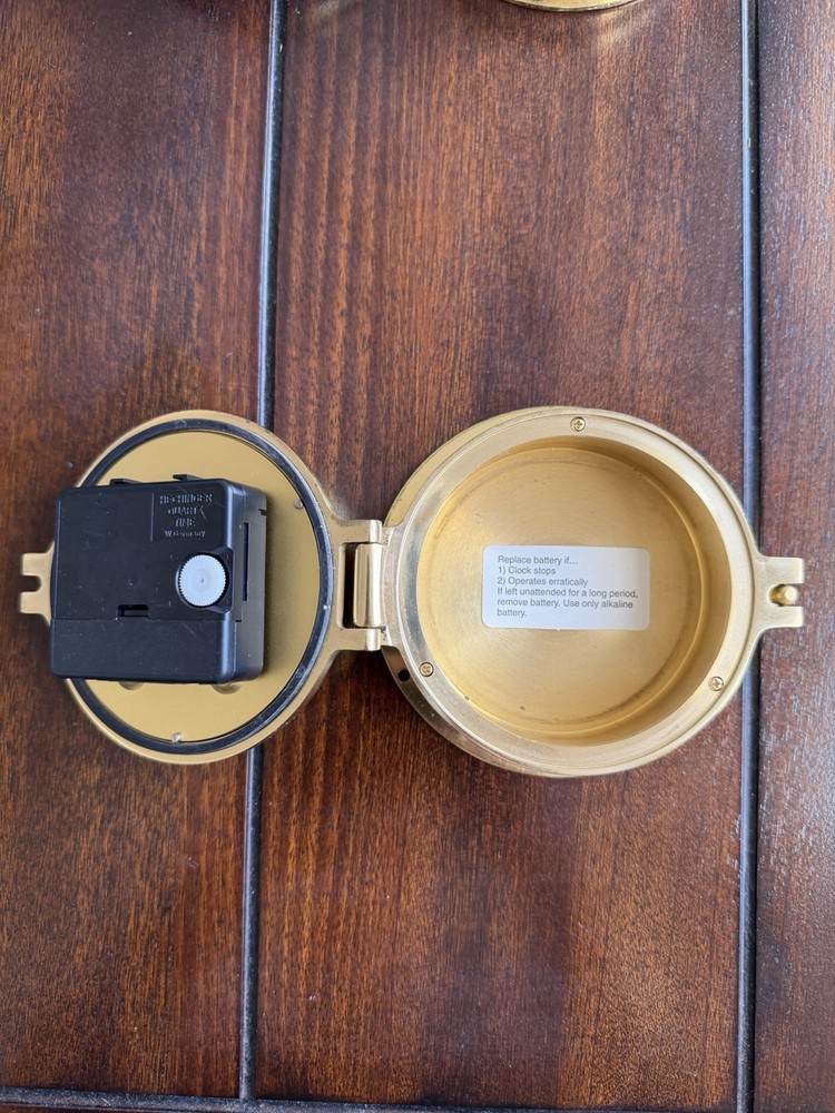 Weems & Plath Brass Porthole Clock & Barometer Set Germany