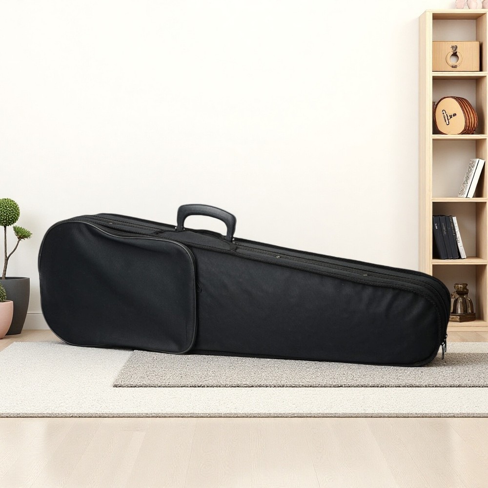 4/4 & 3/4 Violin Hardshell Case - Padded, Beige Interior, Black Exterior