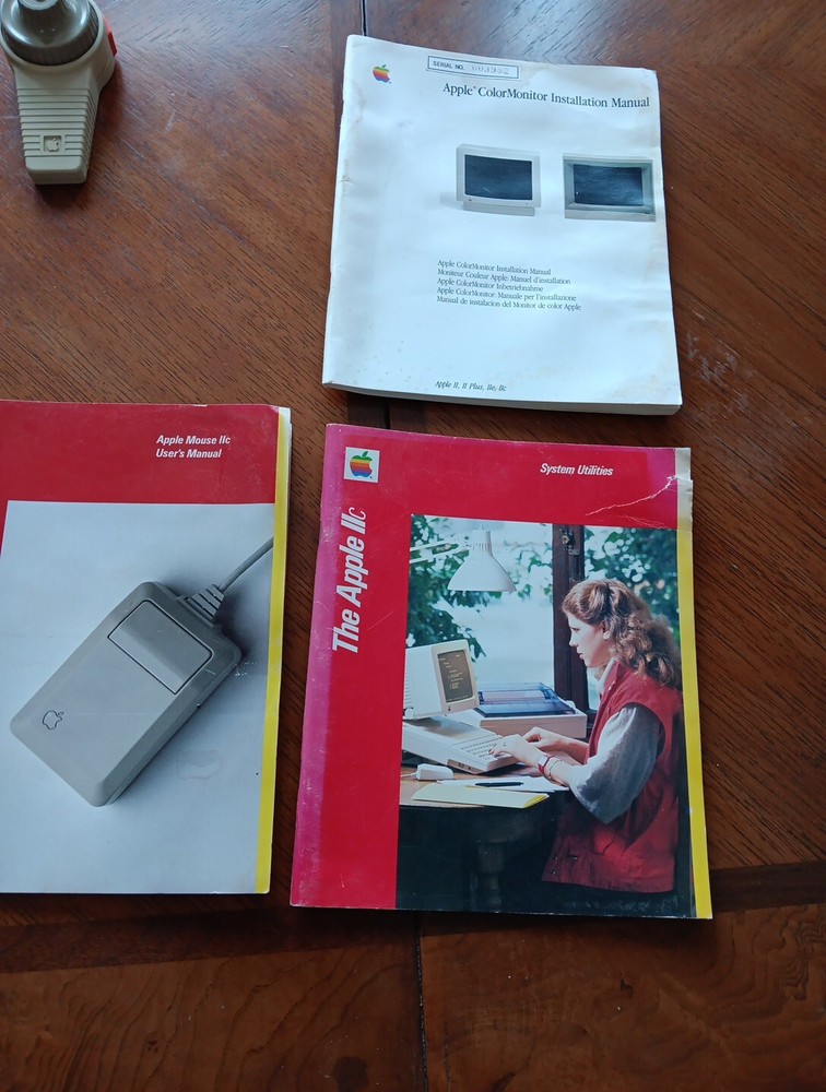 Vintage Apple IIc 2c A2S4100 - Computer and Power Supply Plus Extras Mouse, Disk
