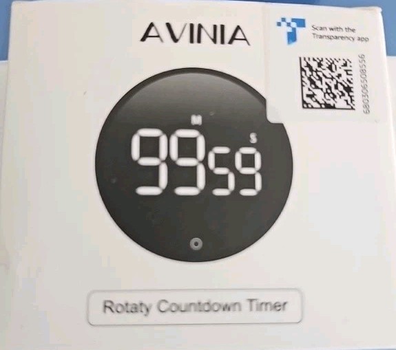 AVINIA Digital Kitchen Timers, Visual timers Large LED Display Magnetic Black
