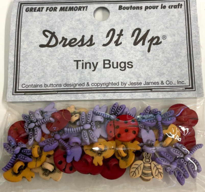 DRESS IT UP #1758 - TINY BUG BUTTON - SHANK - ASSORTED - 1 PACK