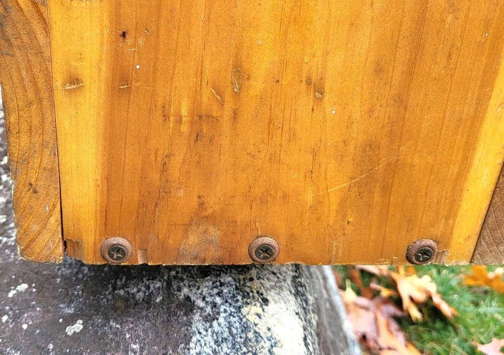 Vintage Unique Handmade Primitive Solid Wood Tool Box Caddy Carrier Storage 31"