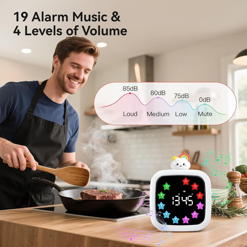 Digital Visual Timer for Kids, Rechargeable 99-Minute Silent Countdown Timer ...