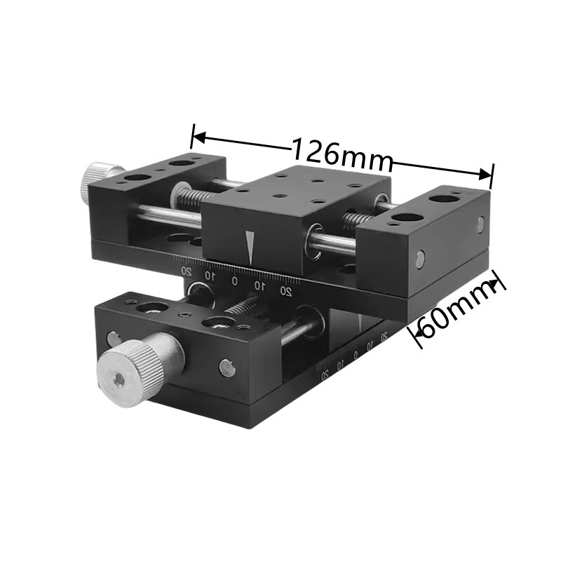 X-Axis CNC Micro workbench Manual bilayer slide table 50mm stroke 60A-DB50-2