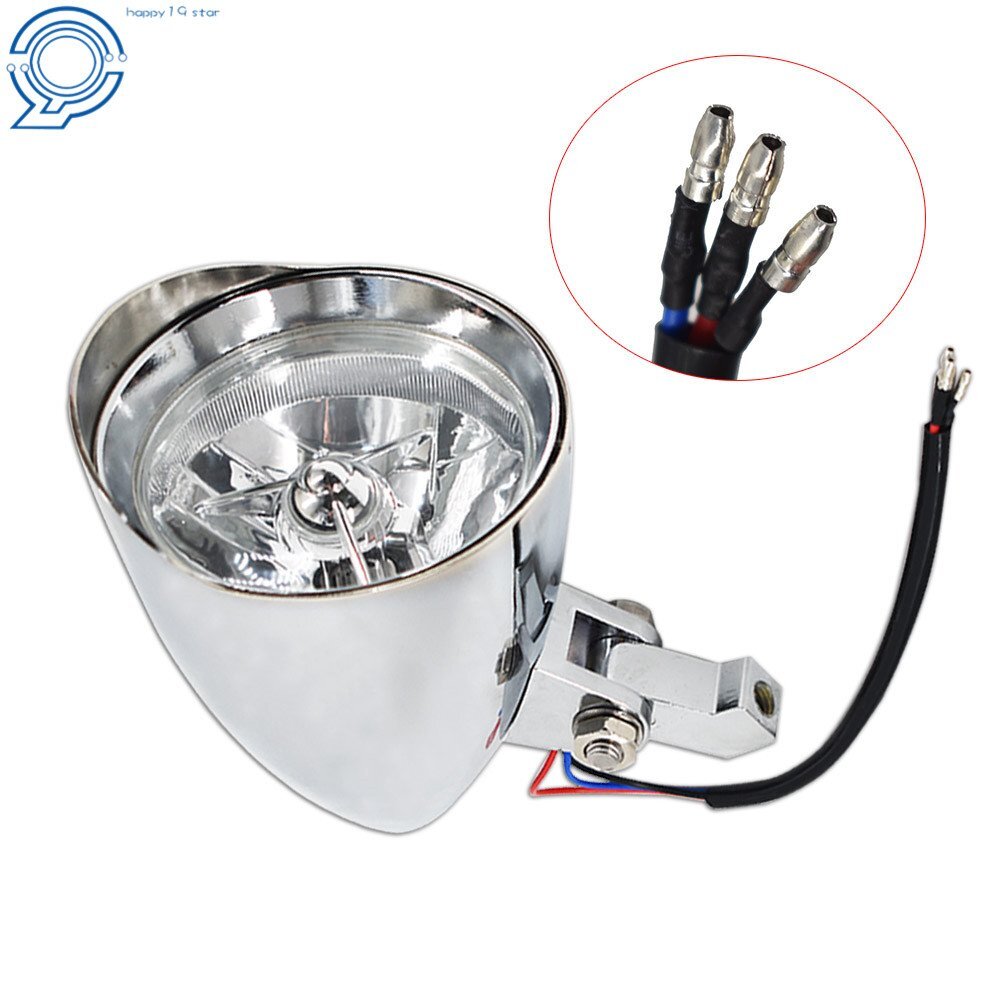 Motorcycle 4.5"Chrome Visor Headlight Lamp For Dyna Bobber Chopper