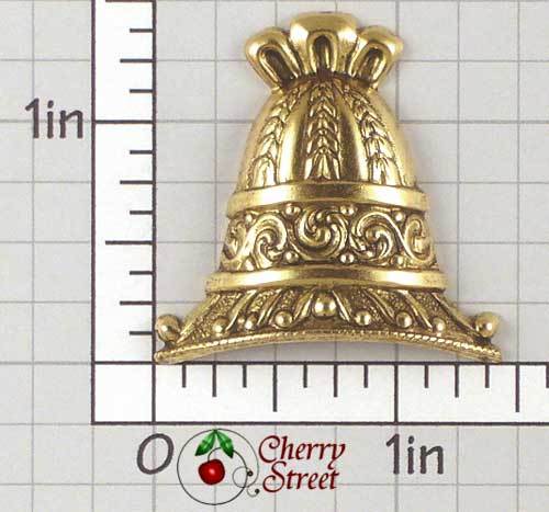 2 Brass Wedding Bell Stampings Ox Brass 1290bo2