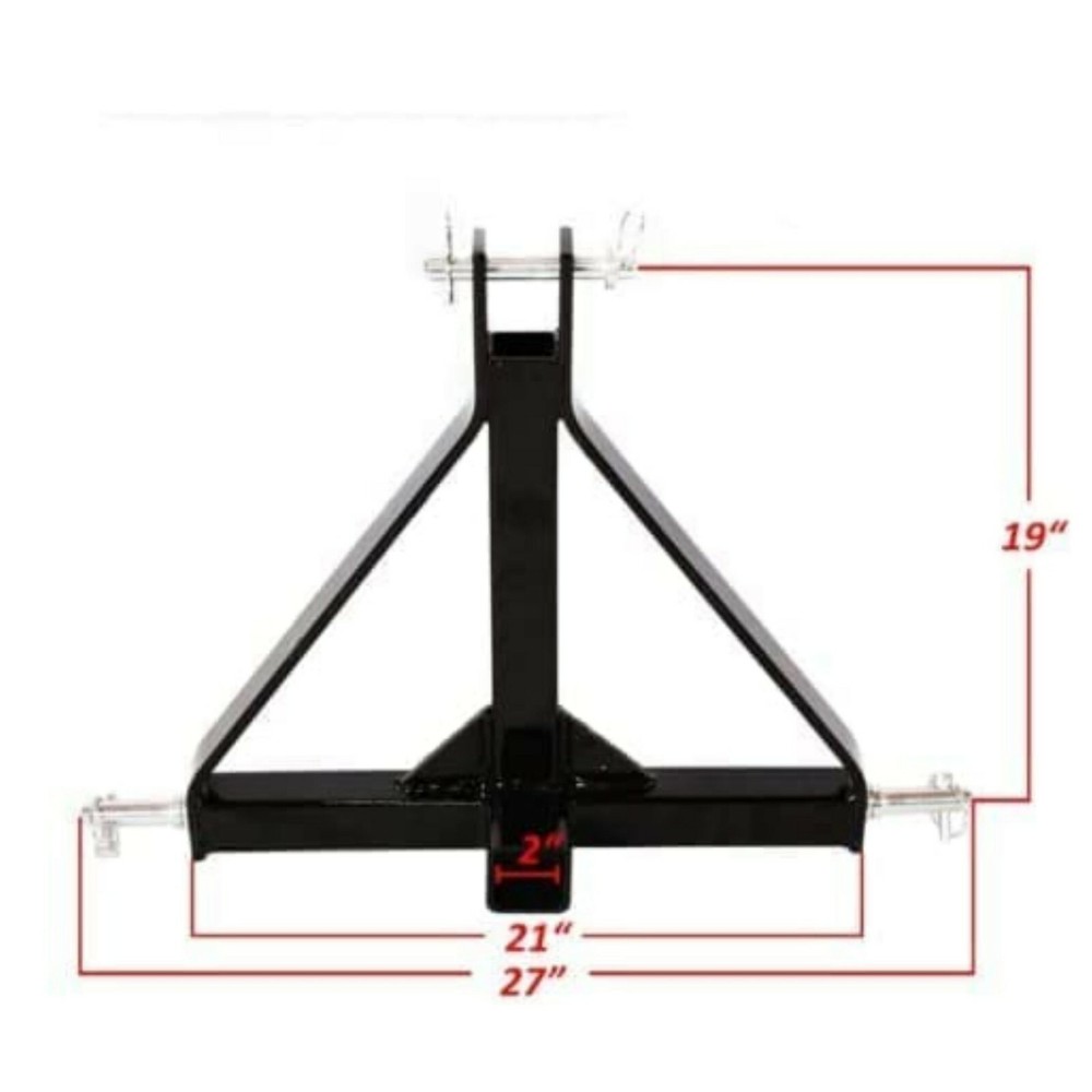 3 Point 2" Receiver Trailer Hitch Category 1 Tractor Pulling Tow Drawbar Adapter