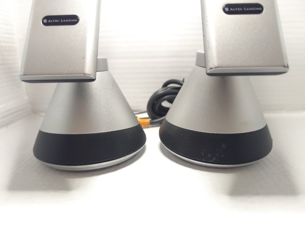 Altec Lansing - Desktop Speaker Set Silver Black Wired Computer Speakers VS4221