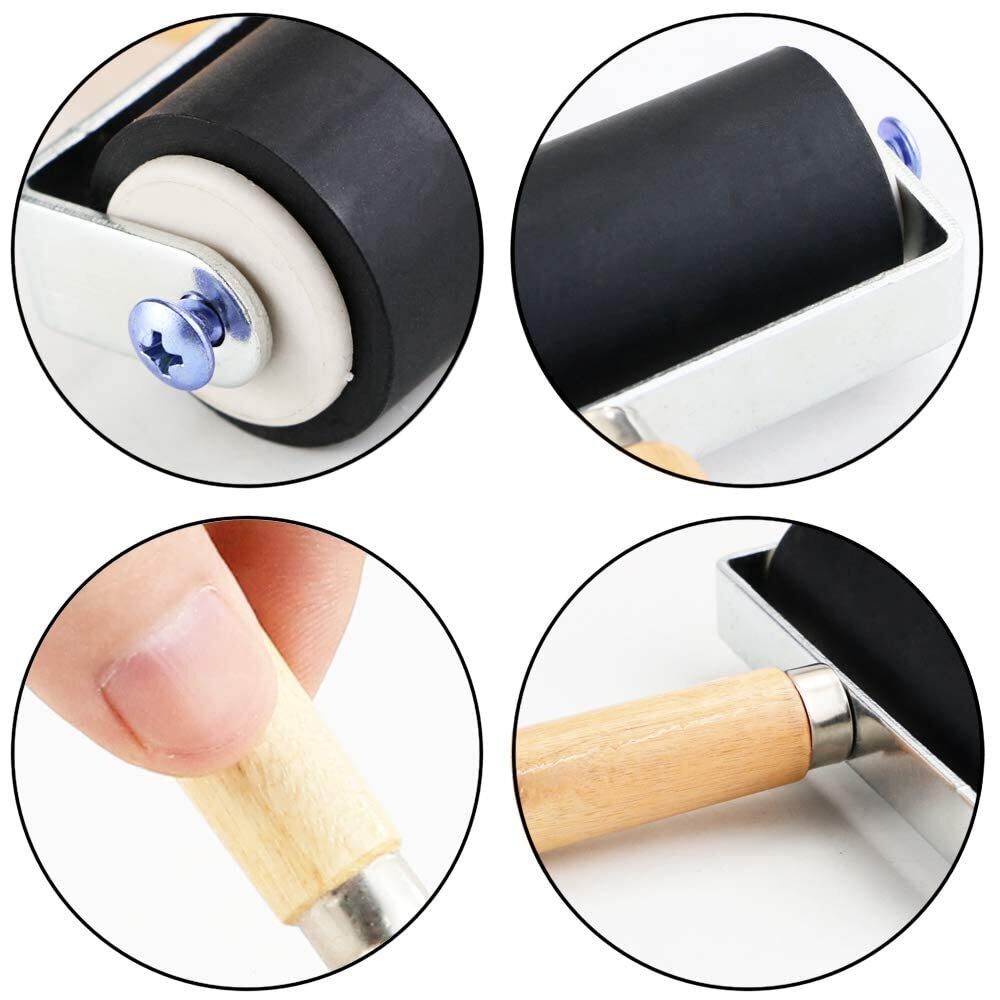 3 Pack Rubber Roller - Brayer Rollers with 3 Size for Crafting Brayer Rollers