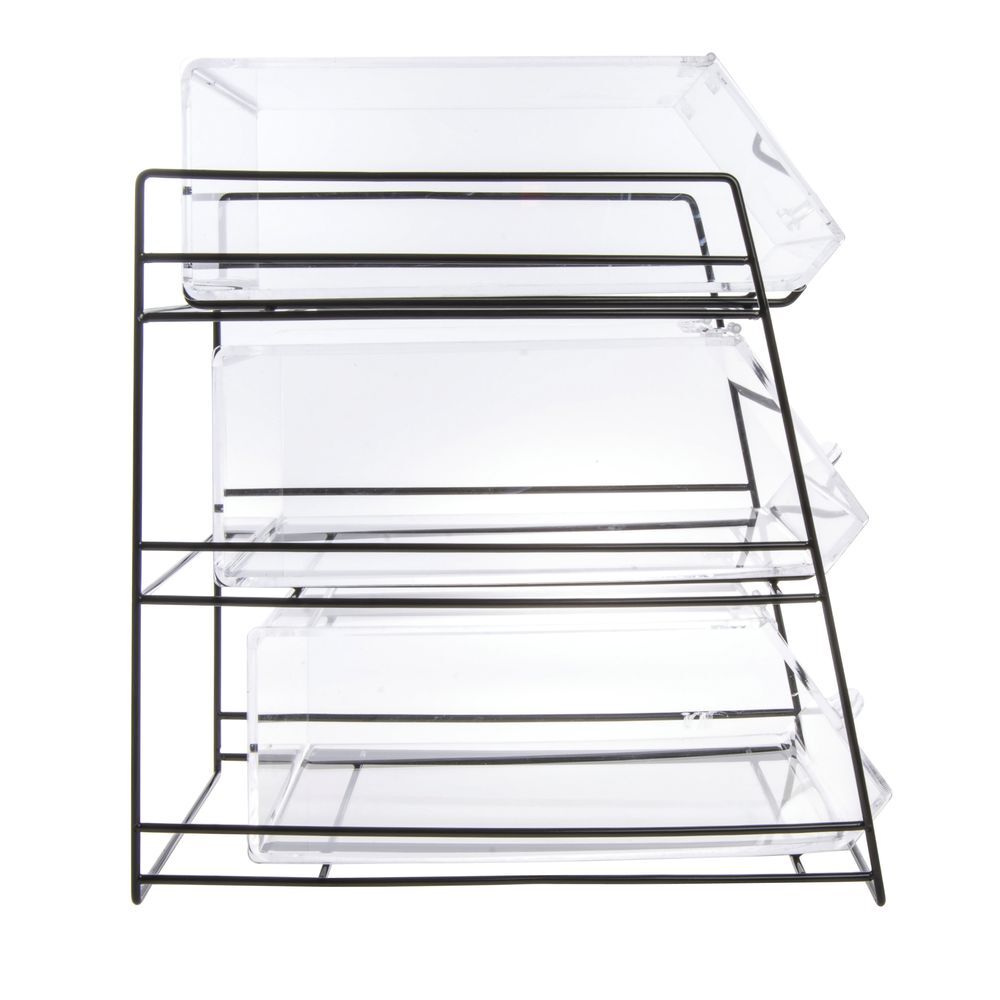 HUBERT® Black 3-Tier Wire Bakery Case