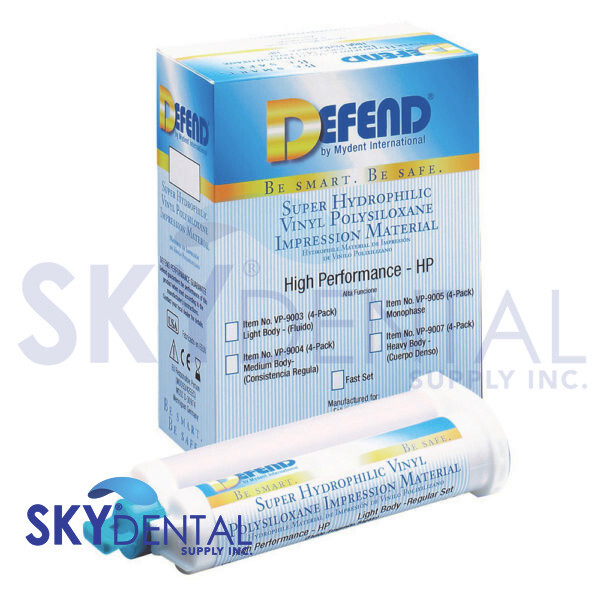 4x DEFEND MEDIUM HEAVY LIGHT BODY REGULAR FAST SET VPS 50ML IMPRESSION MATERIAL