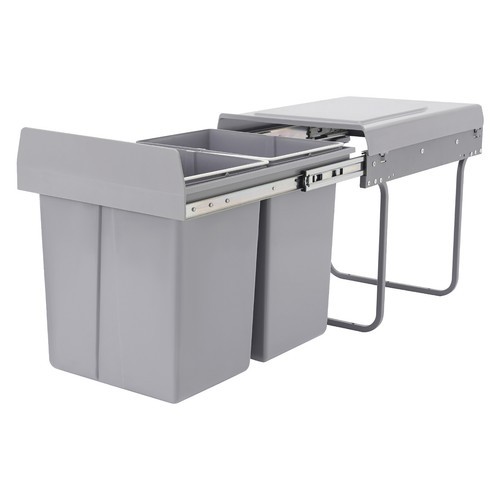 40L Kitchen Waste Bin Pullout Garbage Trash Can Double Pull-Out Trash Can