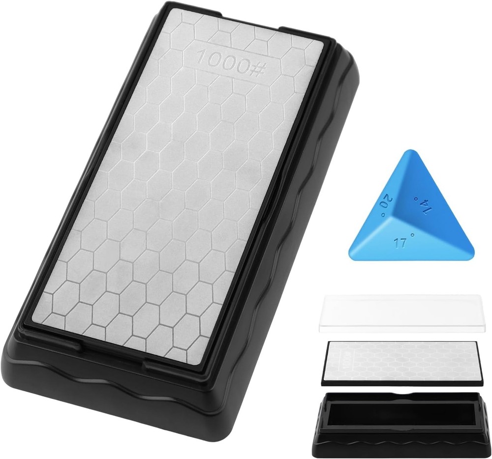 Double-Sided Diamond Whetstone with Storage & Angle Guide