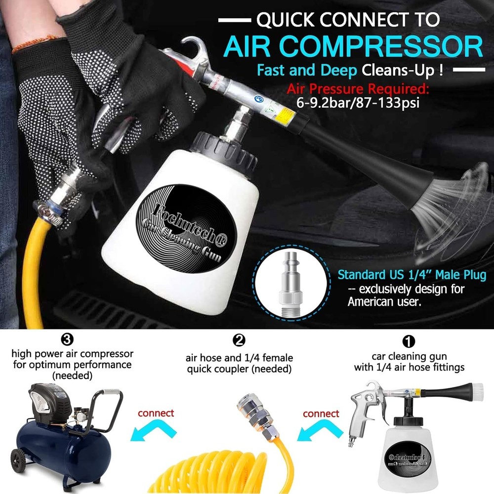 Ultimate Car Detailing Kit: Interior Cleaner Gun & Versatile Home Use Tools