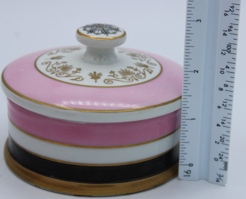 Mottahedeh Design Vanity Set (4 Pc. Set) Pink Black Gold & White