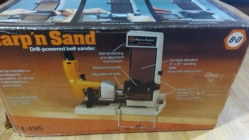 Black & Decker Sharp n' Sand Drill Powered Belt Sander,new!