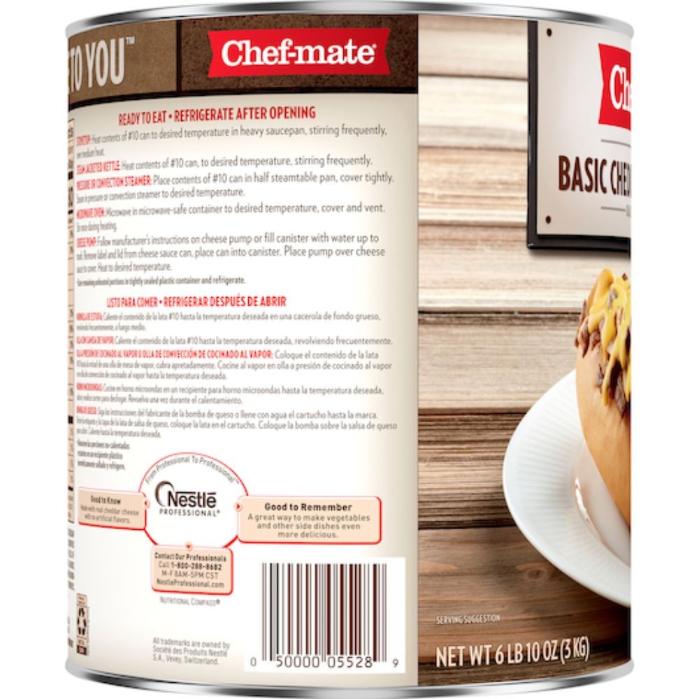 Chef-Mate Basic Cheddar Cheese Sauce, 106 Ounces, 6 Cans Per Case