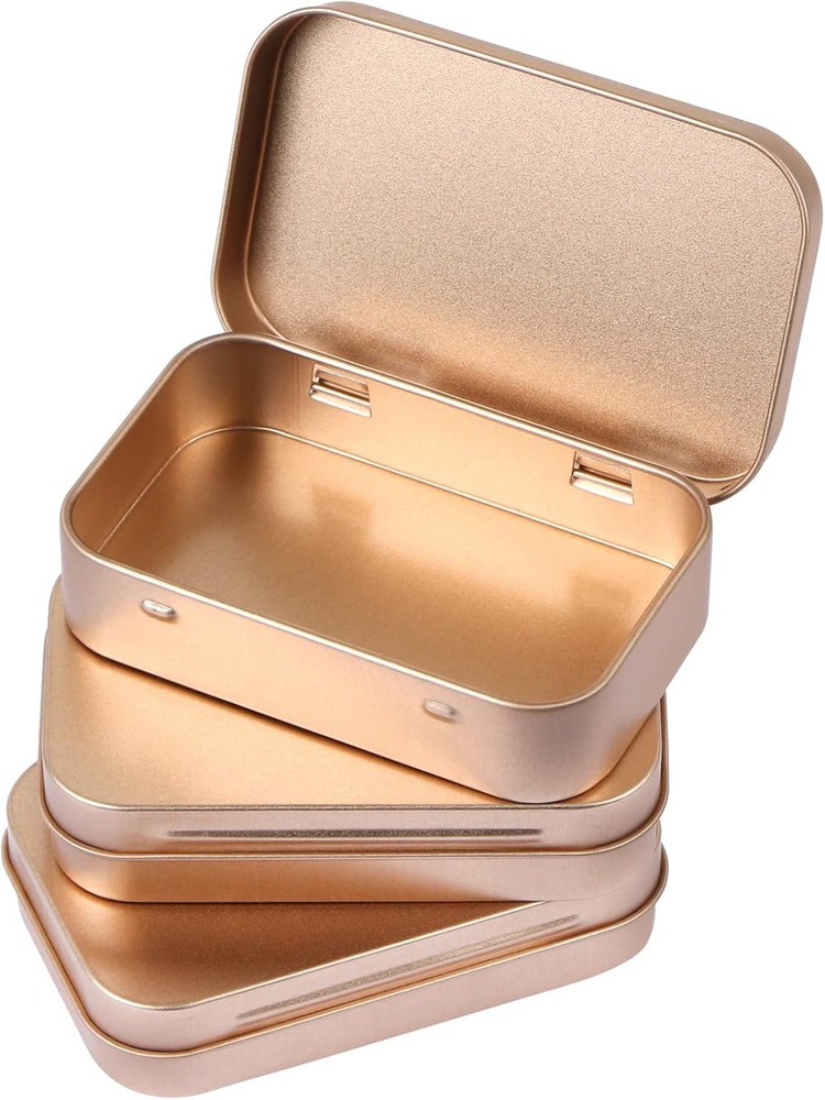 Metal Rectangular Hind Tins Box with Lid Mini Portable Box