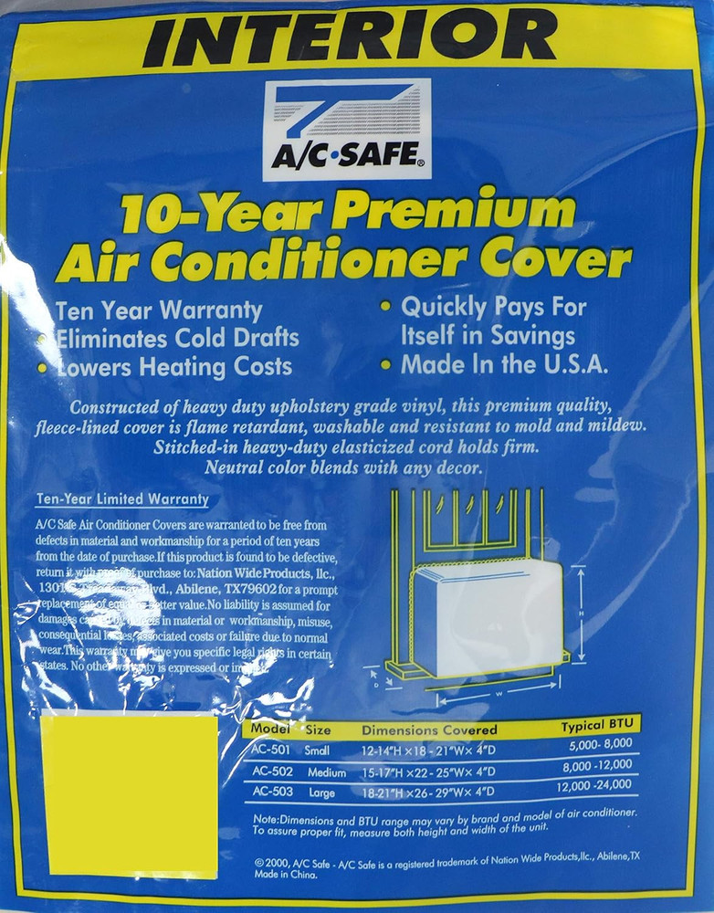 AIR CONDITIONING WINDOW UNIT LARGE INTERIOR COVER