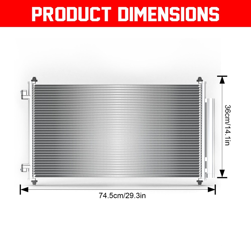 A/C Condenser For 2007-2011 Honda CR-V High Efficiency Core With Receiver Drier