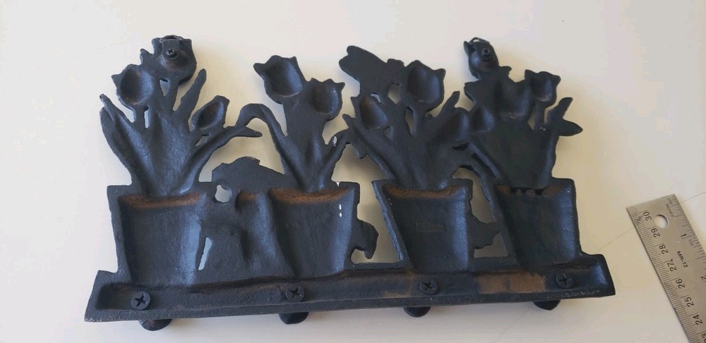 Cast Iron Decorative Floral Peg Wall Hanger
