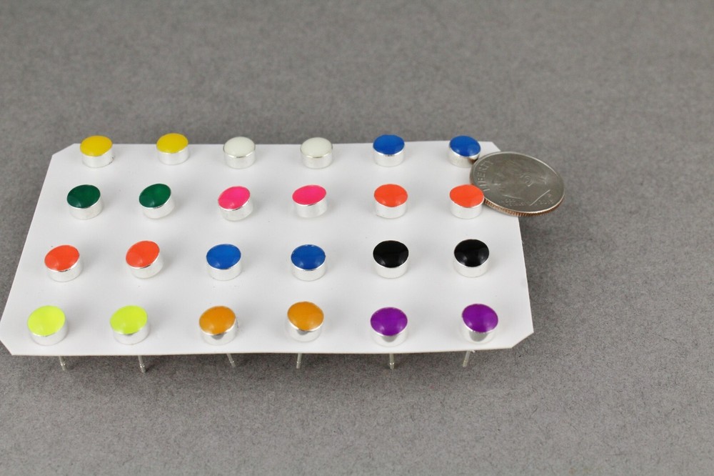 12 pair small enamel stud earrings round post multi assorted colors 6mm wide