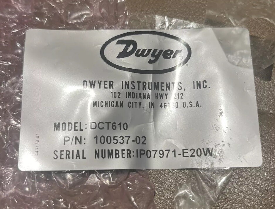 DWYER INSTRUMENTS INC. DCT610