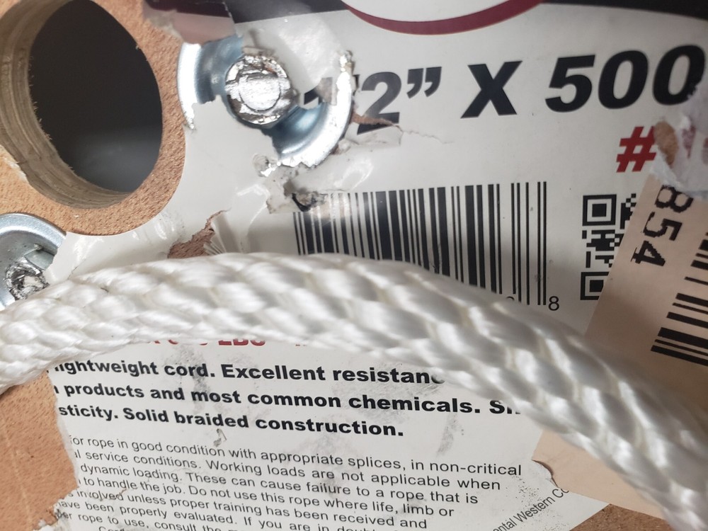 CWC 105130 Solid Braid Nylon Rope - 1/2" x 500' White