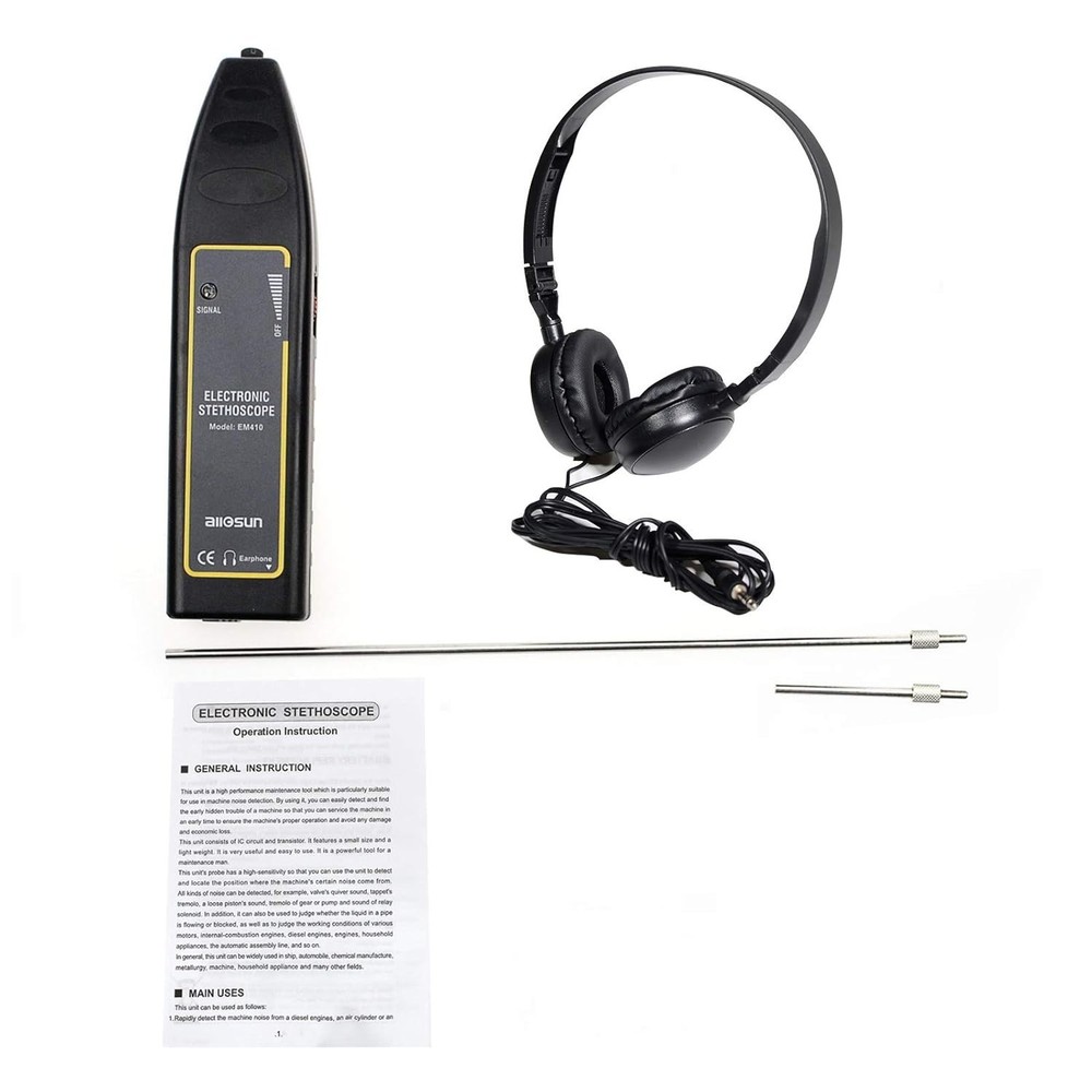 Multi-Application Ultrasonic Leak Detector with Probes for Mechanics & Engineers