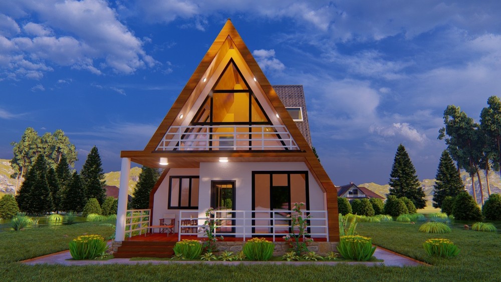 A frame house plan [2 bedrooms]