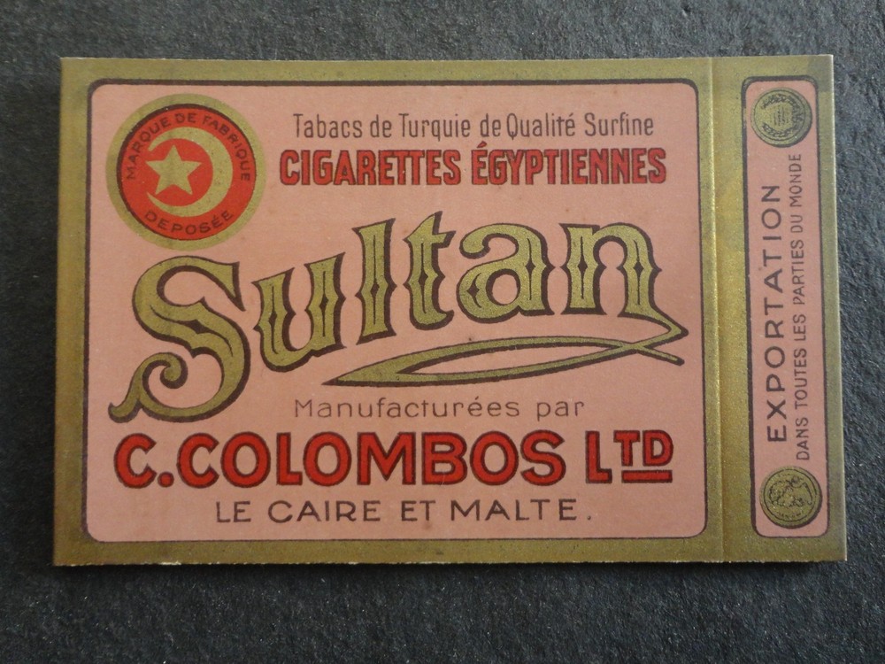 C.COLOMBOS LTD SULTAN CAIRO EGYPT-MALTA CIGARETTE PACKET