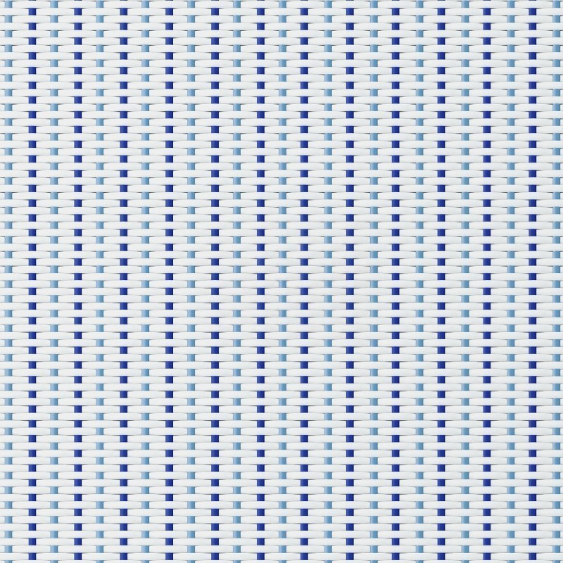 Wicker Round Patio Table Blue/White