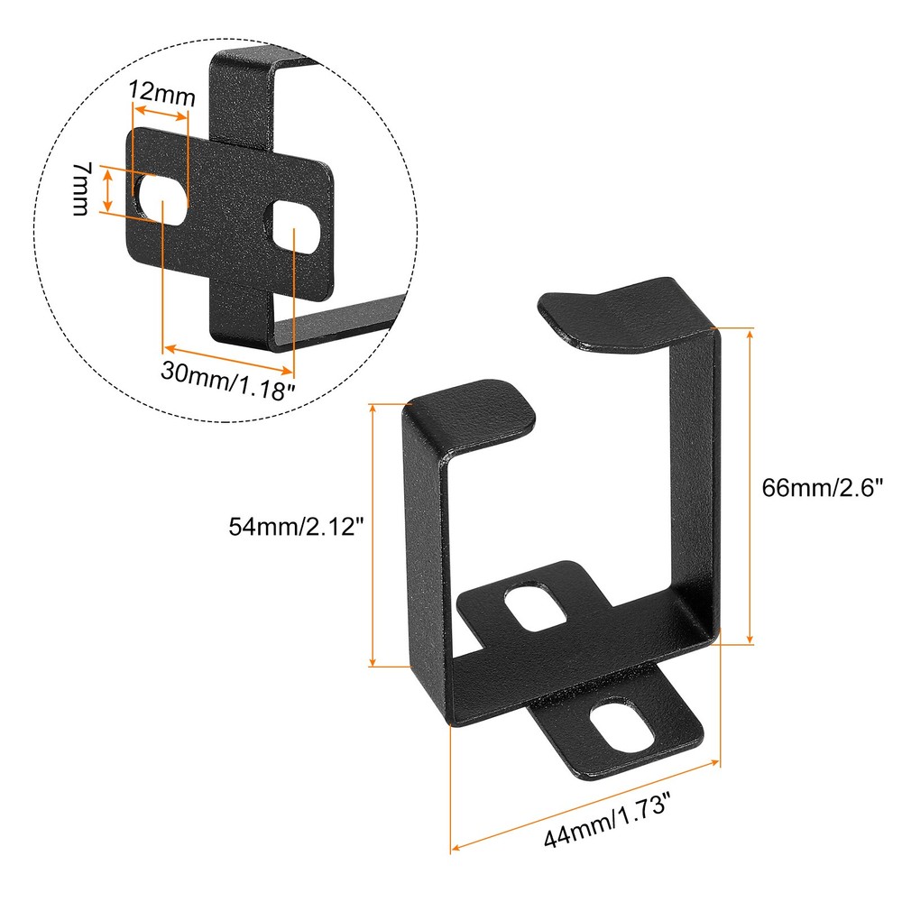Server Rack Cable Management D Ring Hook Bracket Organizer Black Color/5 Set