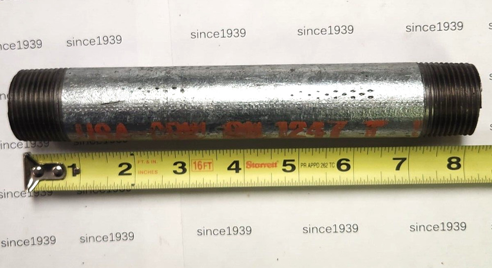 1" x 8" Galvanized Nipple Schedule 40