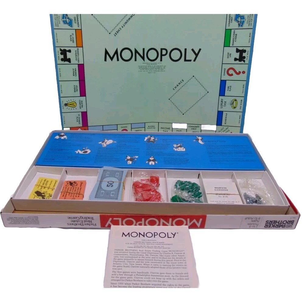 1973 Parker Brothers No. 9 Monopoly Game - EUC