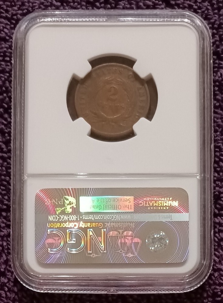 1871 Two Cents, NGC F12 BN