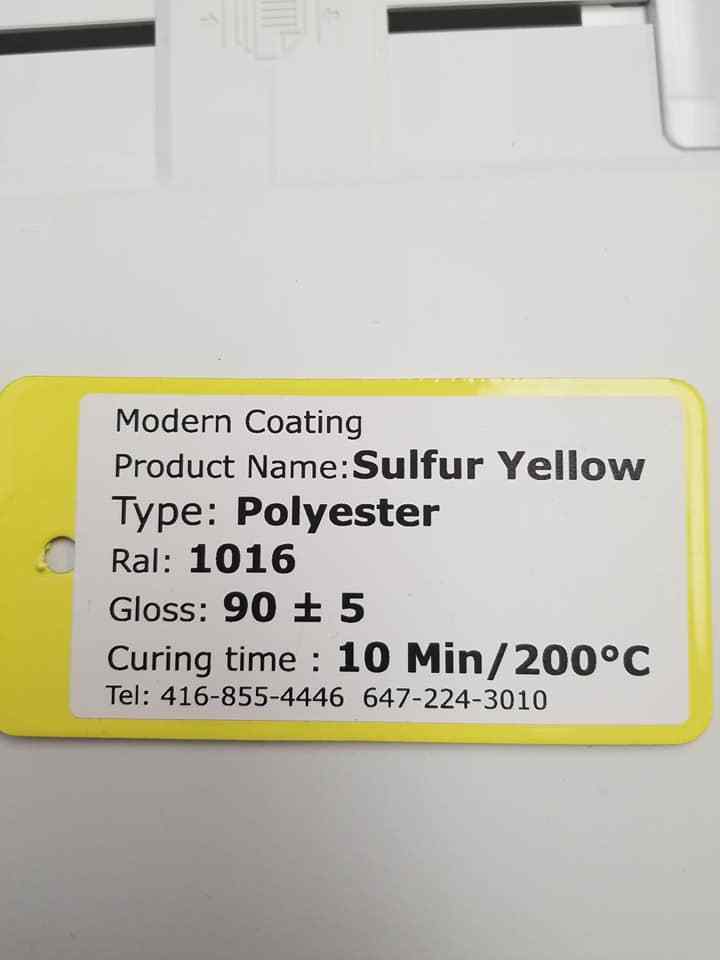 Sulfur Yellow Polyester Powder Coating RAL 1016
