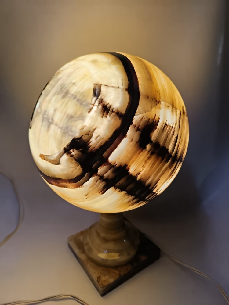 vintage 60s stone table lamp